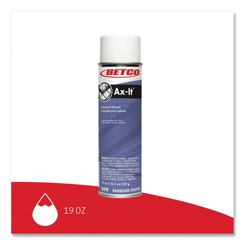 Betco Ax-It Aerosol Baseboard Stripper, Sassafras Scent, 19 oz Aerosol Spray, 12/Carton