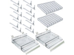 Azar 3.5" x 12" Pegboard 8-Compartment Cosmetic Tray with Tester Tray, Clear, 2/Pack (225840-TESTER-8COMP-2PK)