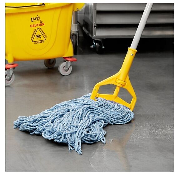 Rubbermaid 24 oz. #32 Blue Blend Looped End Wet Mop Head with Universal Headband 12/CT (FGE23800BL00)