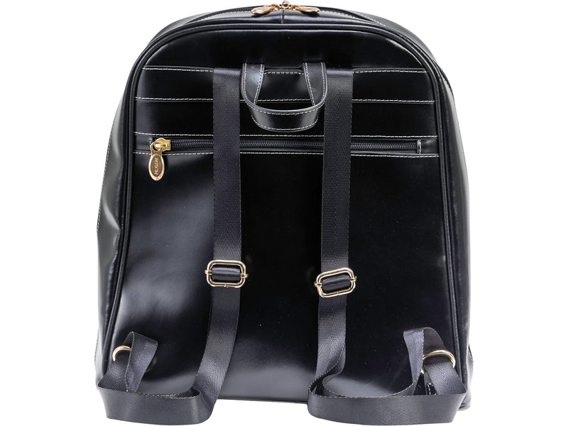 McKlein MOLINE Leather Laptop Backpack, Small, Black (99665)