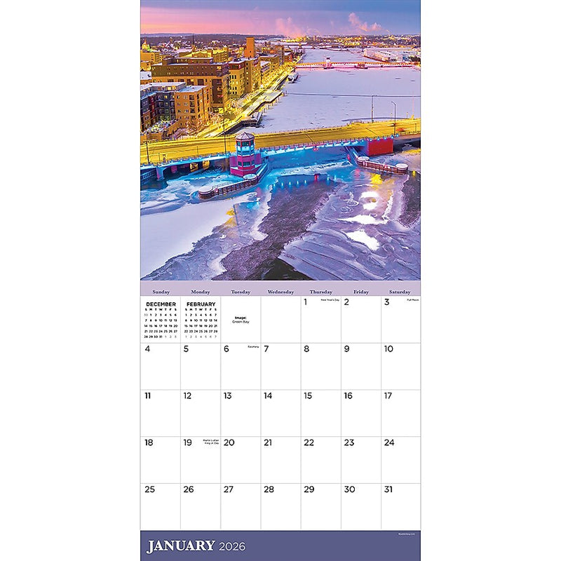2026 TF Publishing Wisconsin 12" x 12" Monthly Wall Calendar (26-1041)