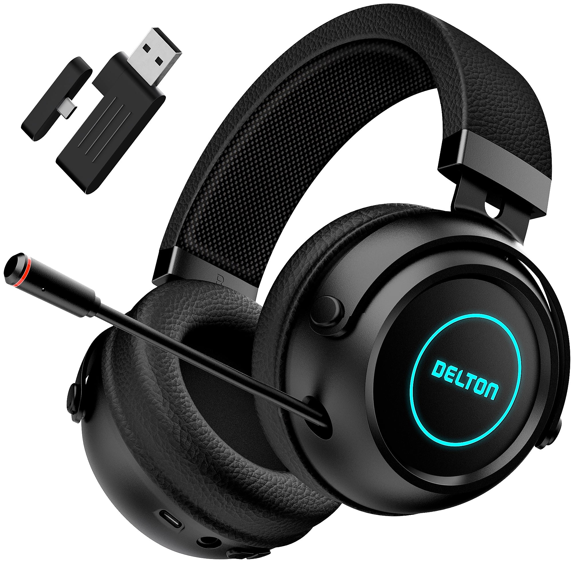 Delton G520 Wireless Noise Canceling Bluetooth Stereo Business/Gaming Over-the-Ear Computer Headset, Black (DBHG520)