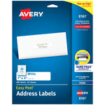 Avery Easy Peel Inkjet Address Labels, 1" x 4", White, 500 Labels/Pack (8161)