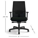 HON Ignition 2.0 Mesh/Vinyl Mid-Back Task Chair, Adjustable Arms, Black (HON12M2AMLU10TK)