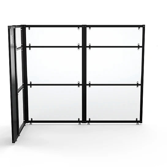 VersaDesk WorkNest 66"H x 79.5"W L-Shaped Cubicle Panel Workstation, Black (WNCL-7248-B)