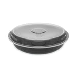 Pactiv Evergreen EarthChoice Versa2Go Microwaveable Container, 46 oz, 9 x 9 x 1.7, Black/Clear, Plastic, 150/Carton