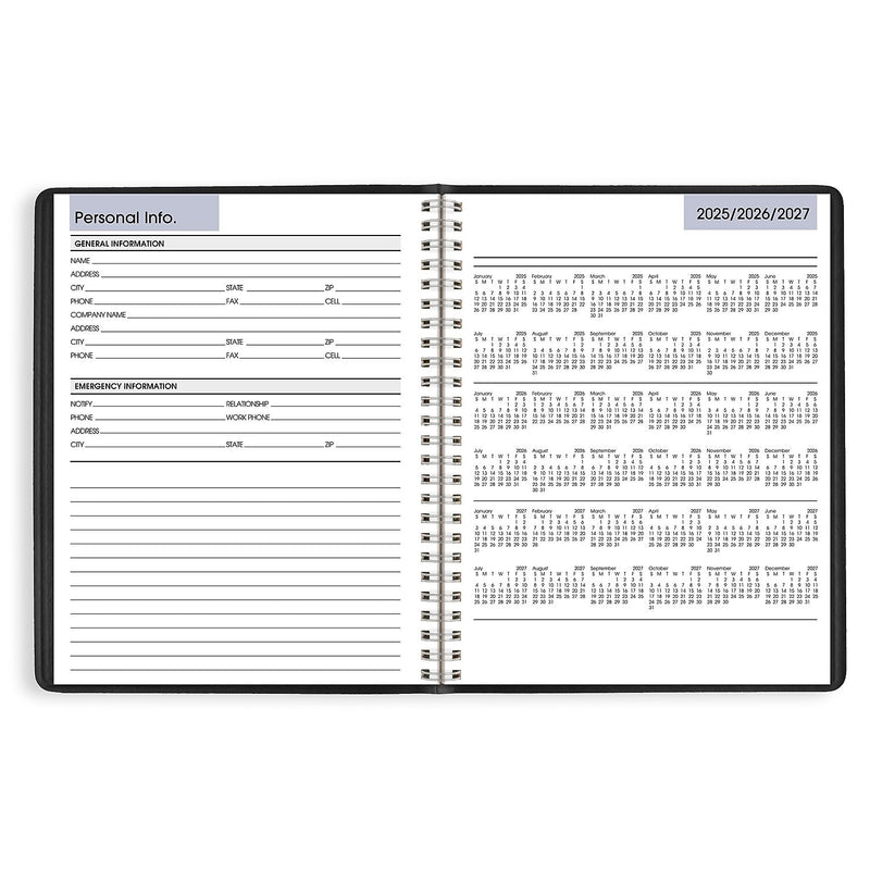 2026 AT-A-GLANCE DayMinder 7" x 8.75" Weekly Planner, Faux Leather Cover, Black (G590-00-26)