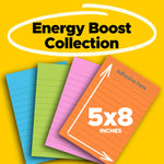 Post-it Super Sticky Notes, 5" x 8", Energy Boost Collection, Lined, 45 Sheet/Pad, 4 Pads/Pack (5845SSUC)