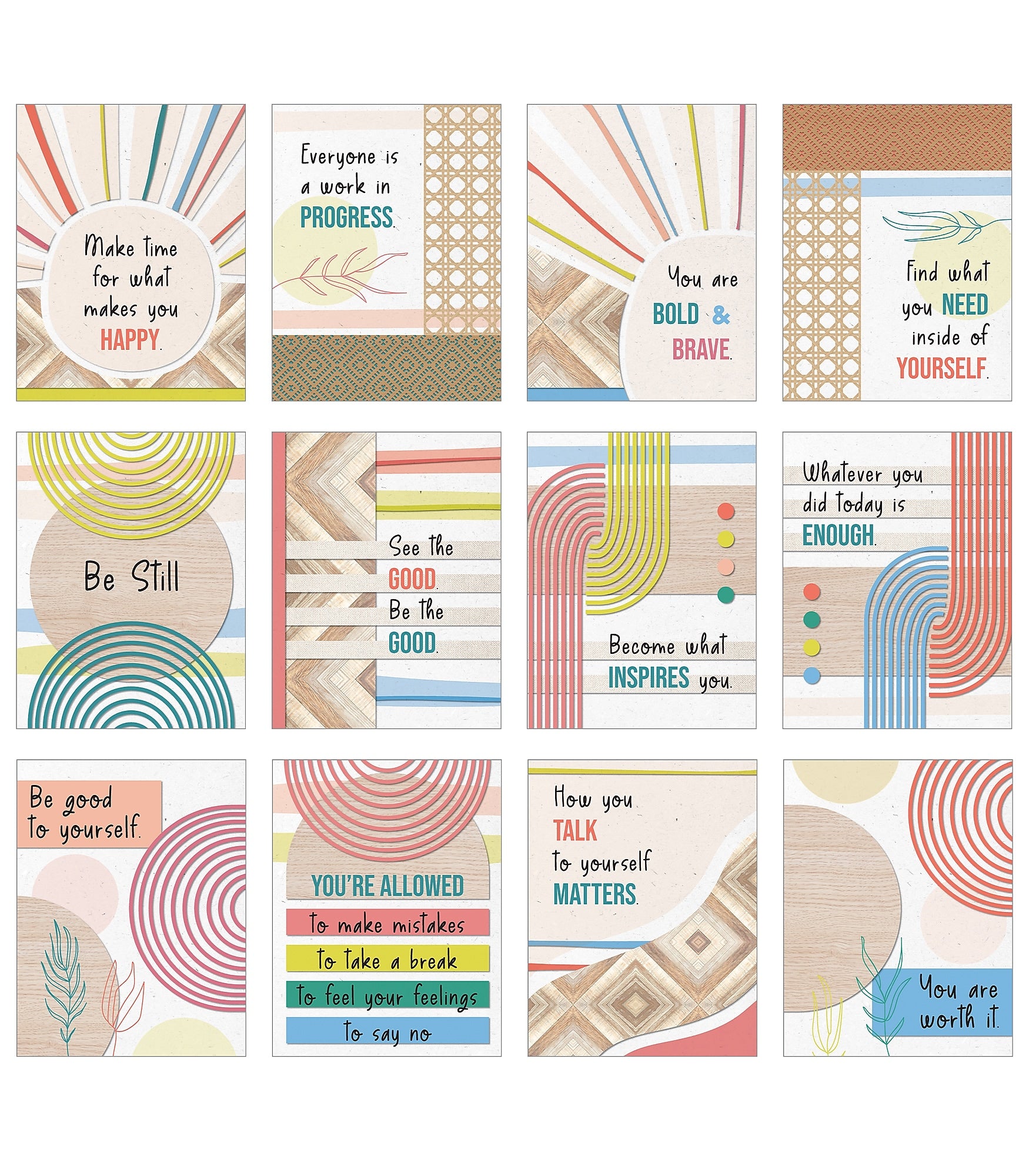 Carson Dellosa Education True to You 8.5" x 11" Motivational Classroom Mini Posters, 12/pack (106078)