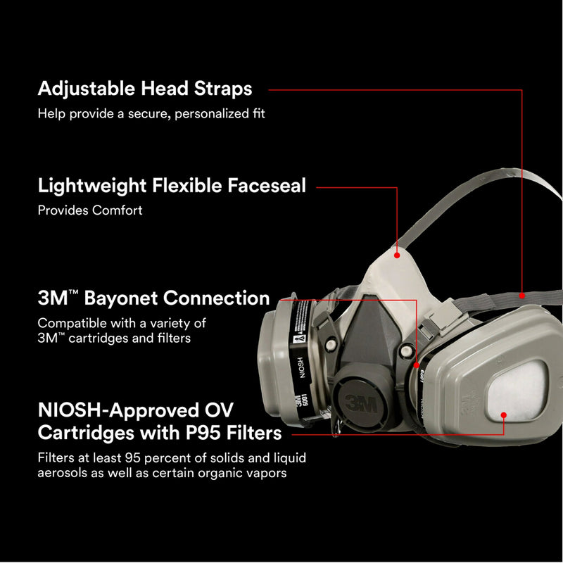 3M™ Performance Reusable Paint Project Respirator OV/P95, Medium (6211P1-DC)