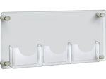 Azar Brochure Holder, 23" x 11", Horizontal, Wall Mounted, Silver, Acrylic (105584)