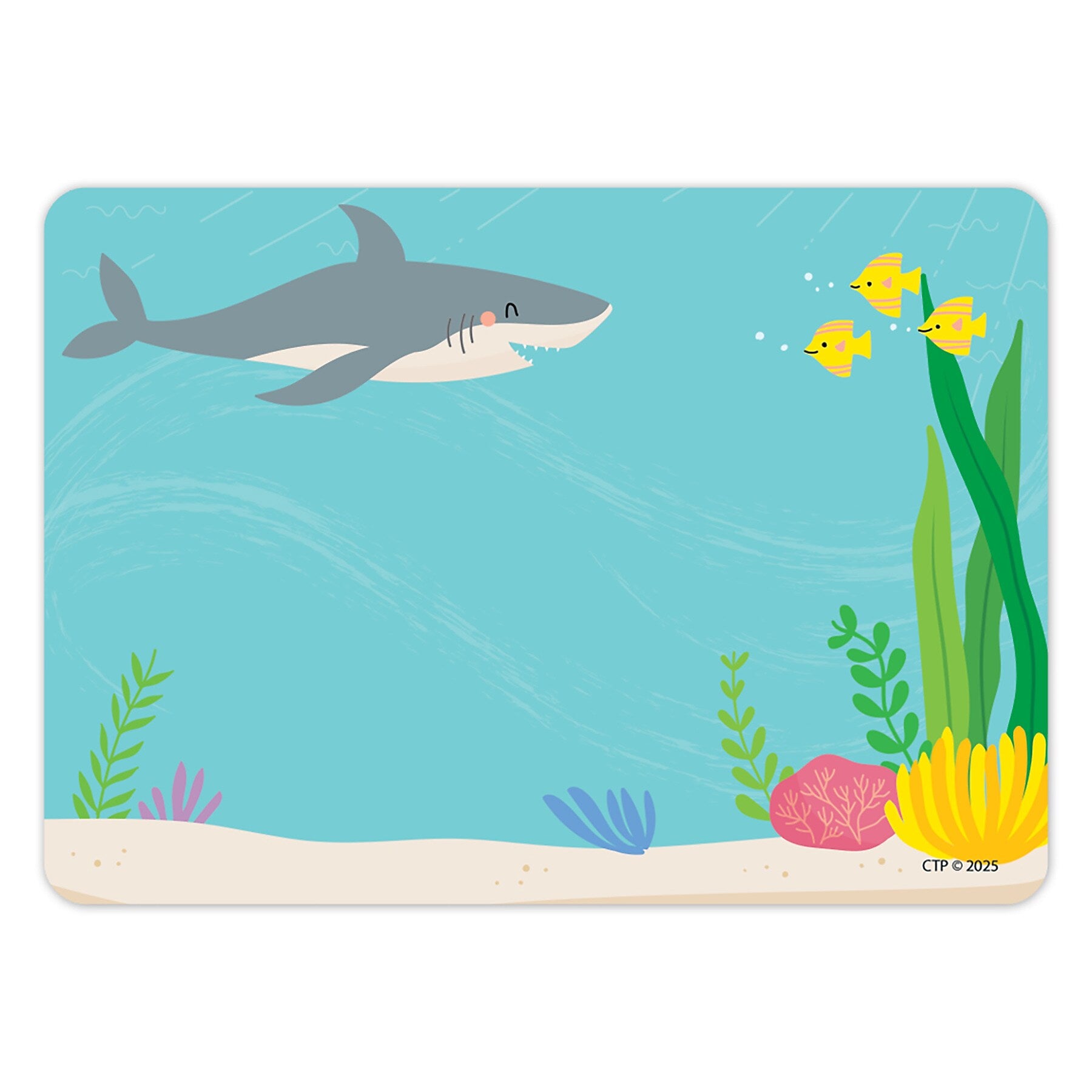 Creative Teaching Press Adhesive Sea Friends School Name Tags, 3.5" x 2.5", 36/Pack, 3 Packs/Bundle (CTP11031-3)