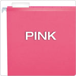 Pendaflex Reinforced Hanging File Folders, 1/5 Tab, Letter Size, Pink, 25/Box (04152 1/5 PIN)