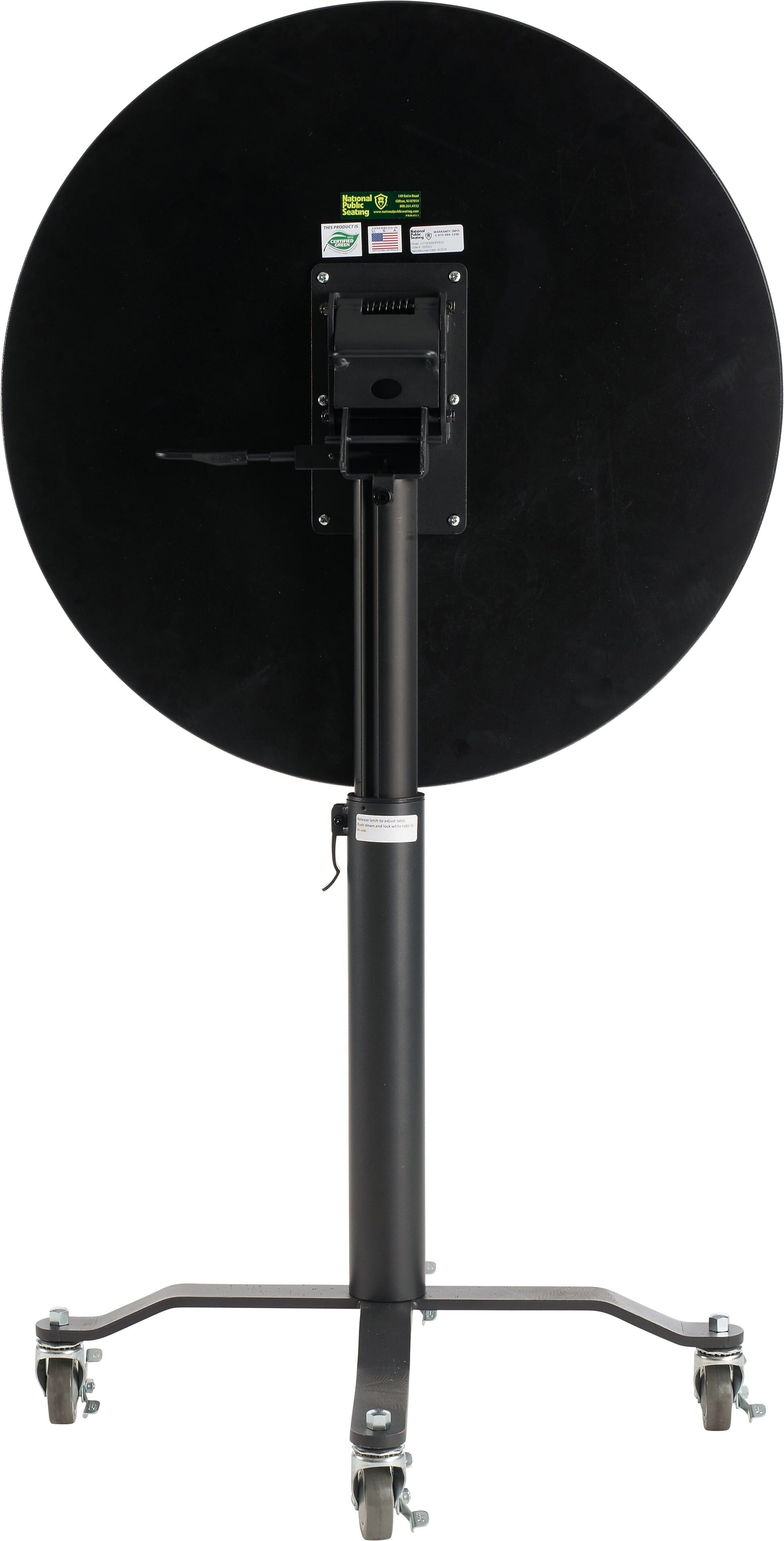 NPS PCT Series Premium Plus 36" Round Café Table, Adjustable Height, Black/Mahogany (PCT136PBTMMY)