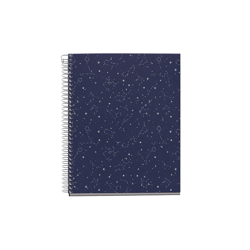 Miquelrius Cosmos 4-Subject Notebook, 5.8" x 8.3", 120 Sheets, College-Ruled, Blue/Gray, 5/Carton (49964CS)