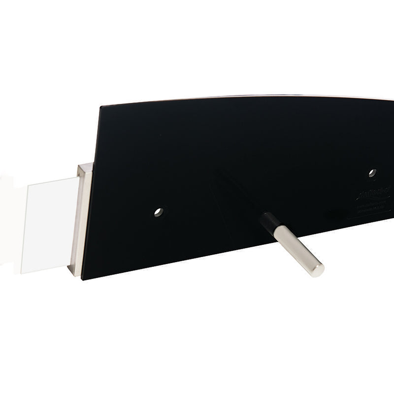 Deflect-O Superior Image Horizontal Nameplate Holder, Desktop/Wall, Silver/Black Plastic (89105)