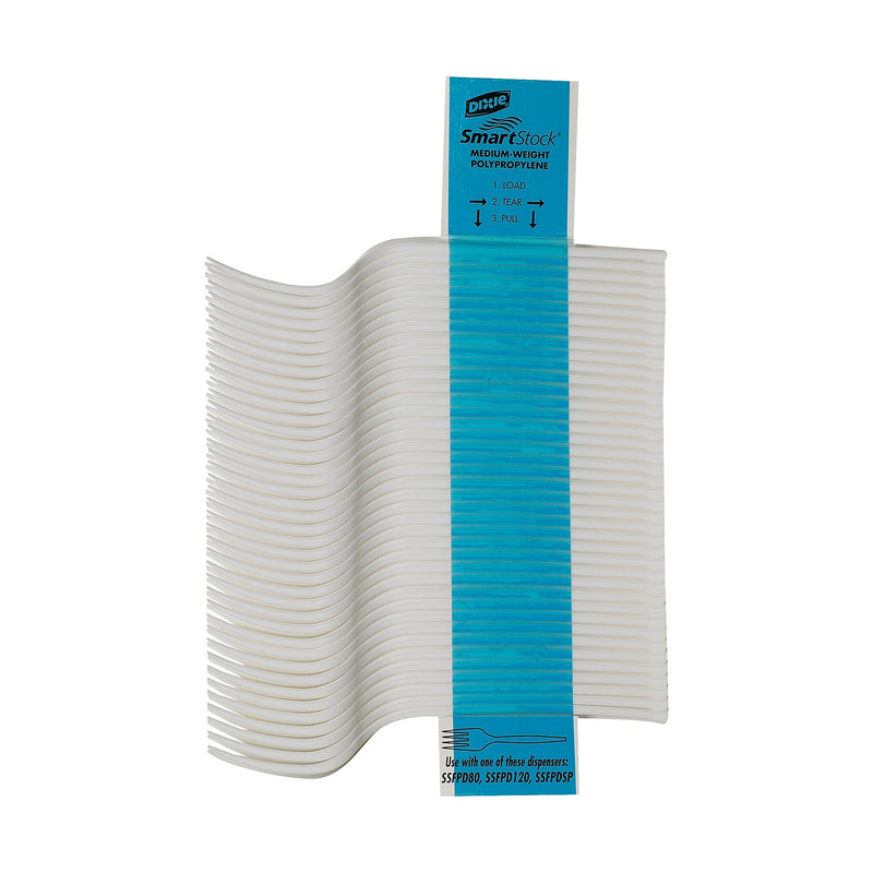 Dixie Ultra SmartStock Series-B Plastic Fork Refills, Medium-Weight, White, 960/Carton (SSF21P)