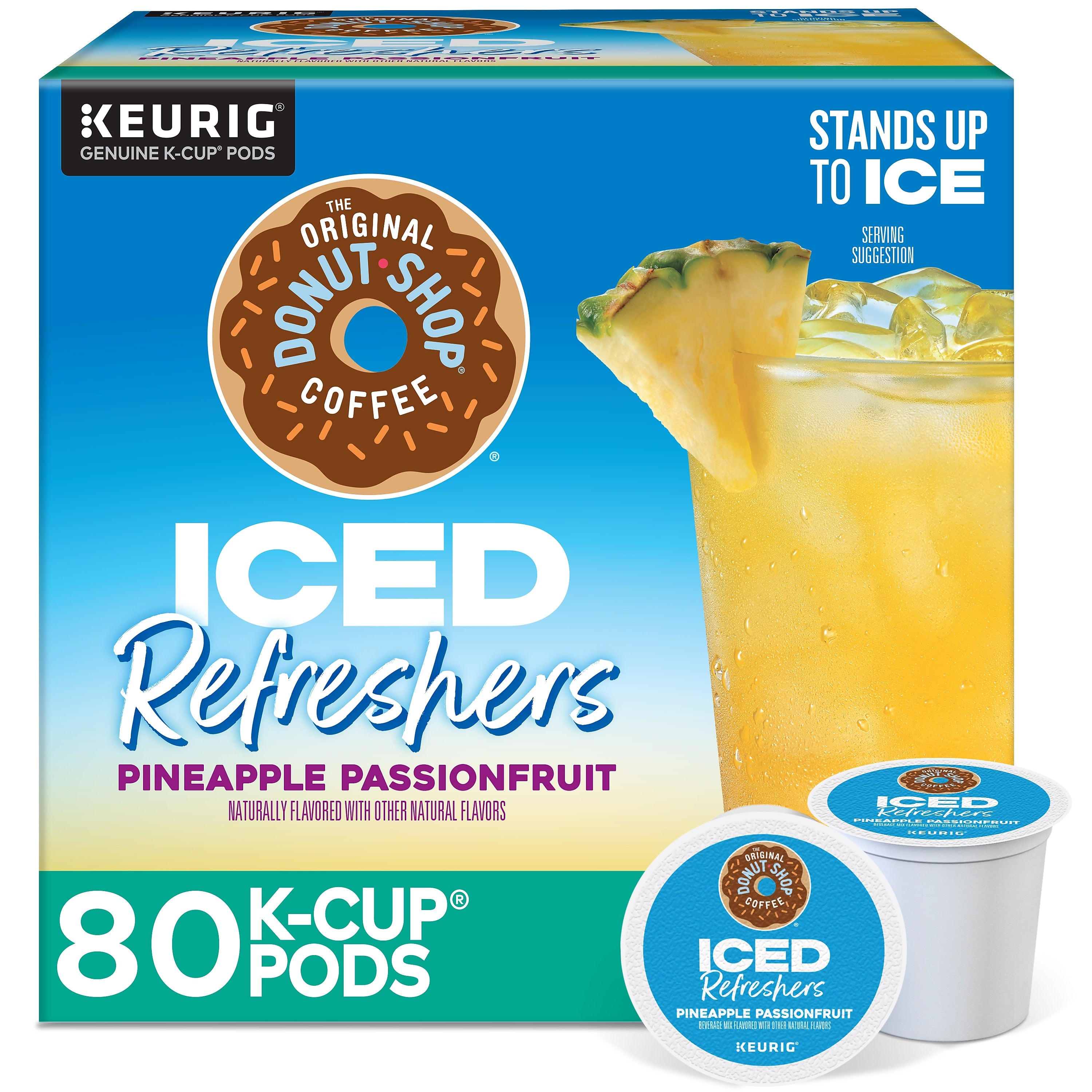 The Original Donut Shop Iced Refreshers Pineapple Passion Fruit, Keurig® K-Cup® Pods, 80/Carton (5000379381CT)