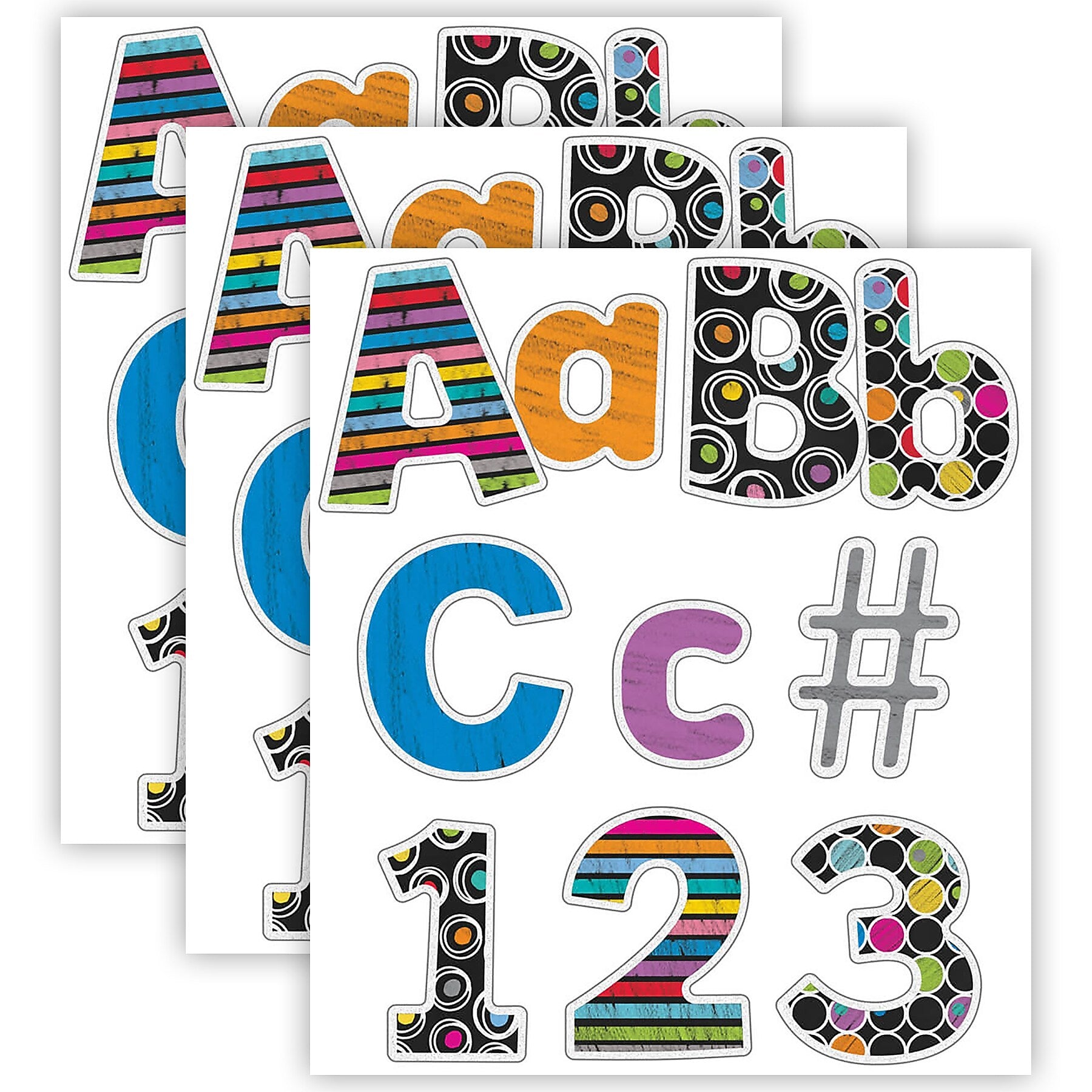 Carson Dellosa 4" Chalkboard Combo Pack EZ Letters and Numbers, 219/Pack, 3 Packs/Bundle (CD-130099-3)