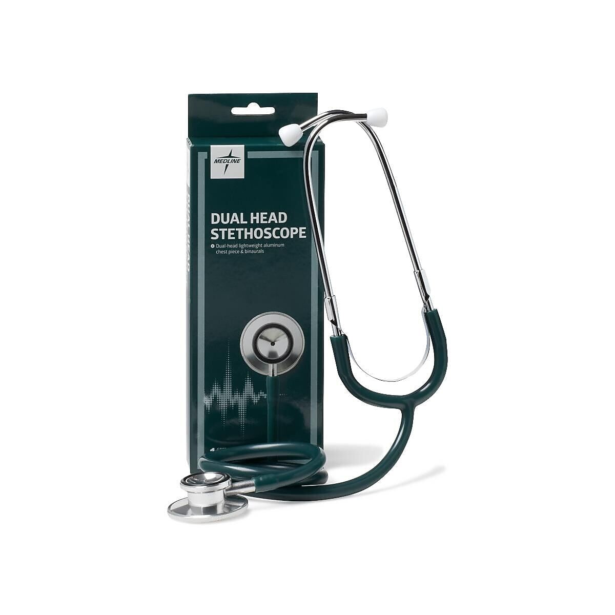 Medline Dual Head Stethoscope, Hunter Green (MDS926207)