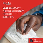 WypAll GeneralClean L10 Fabric Cleaning Wipers, 10.25" x 9", White, 250 Wipers/Box (42346)