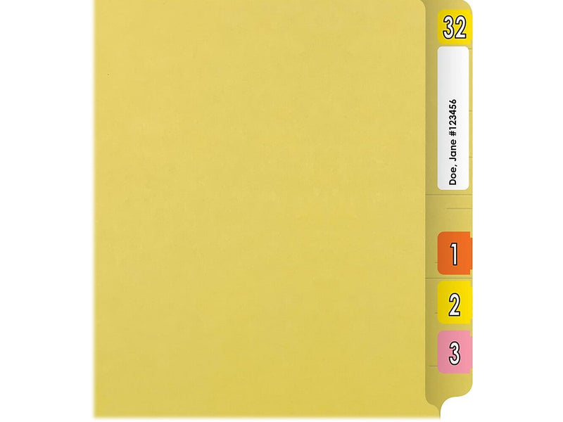 Medical Arts Press Reinforced End Tab File Folder, Straight Cut, Letter-Size, Yellow, 50/Box (S-01601-YLW)