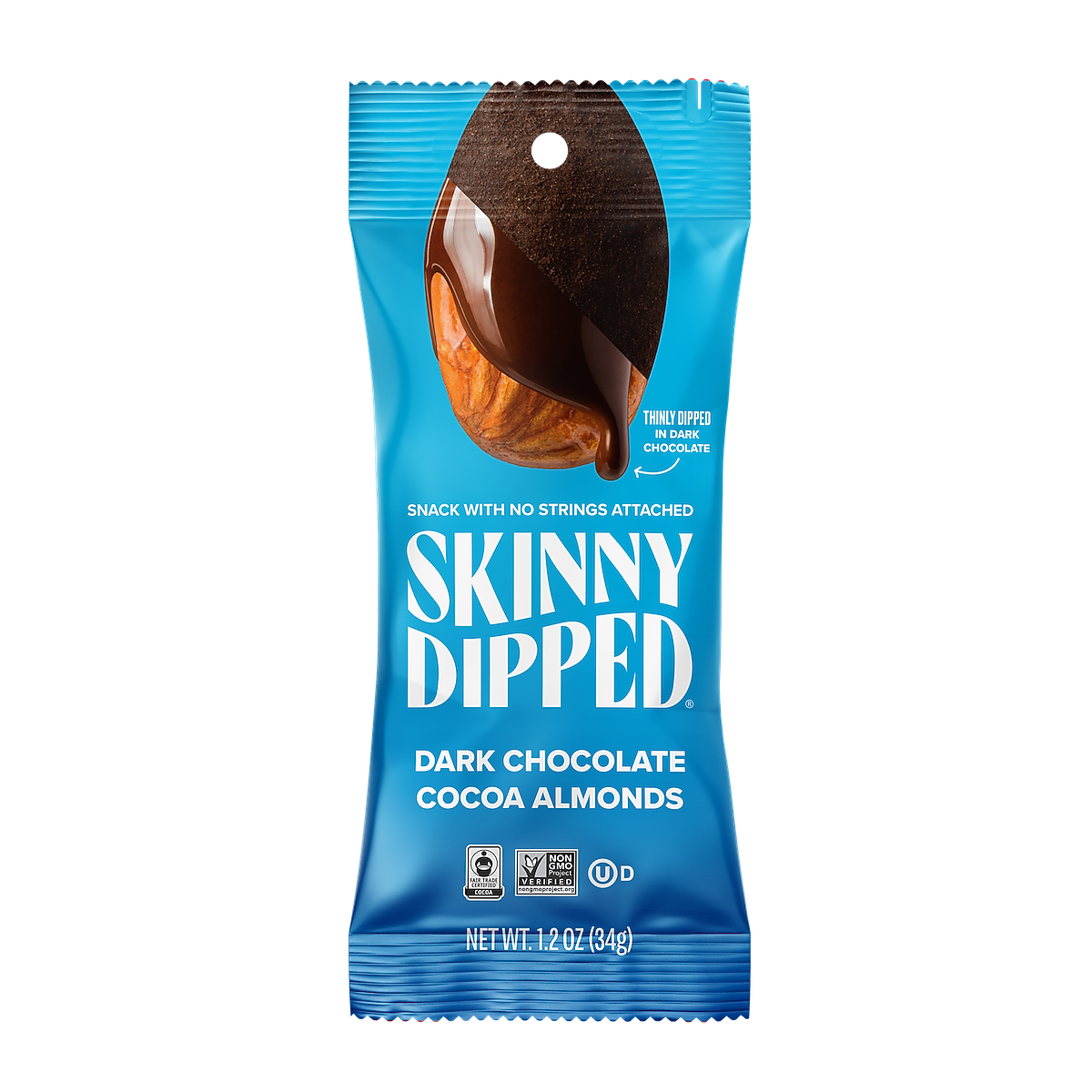SKINNY DIPPED ALMONDS Dark Chocolate Covered Almonds, 1.2 oz., 10/Box  (EDT00837/WWT07 )