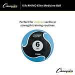 Champion Sports 6 lbs. Rhino Elite Medicine Ball, Blue (CHMP696)