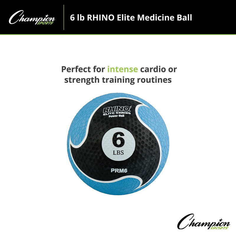 Champion Sports 6 lbs. Rhino Elite Medicine Ball, Blue (CHMP696)