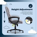 Serta Comfort Classic Ergonomic Velvet Fabric Swivel Executive Chair, Gray (CCHR10005A)