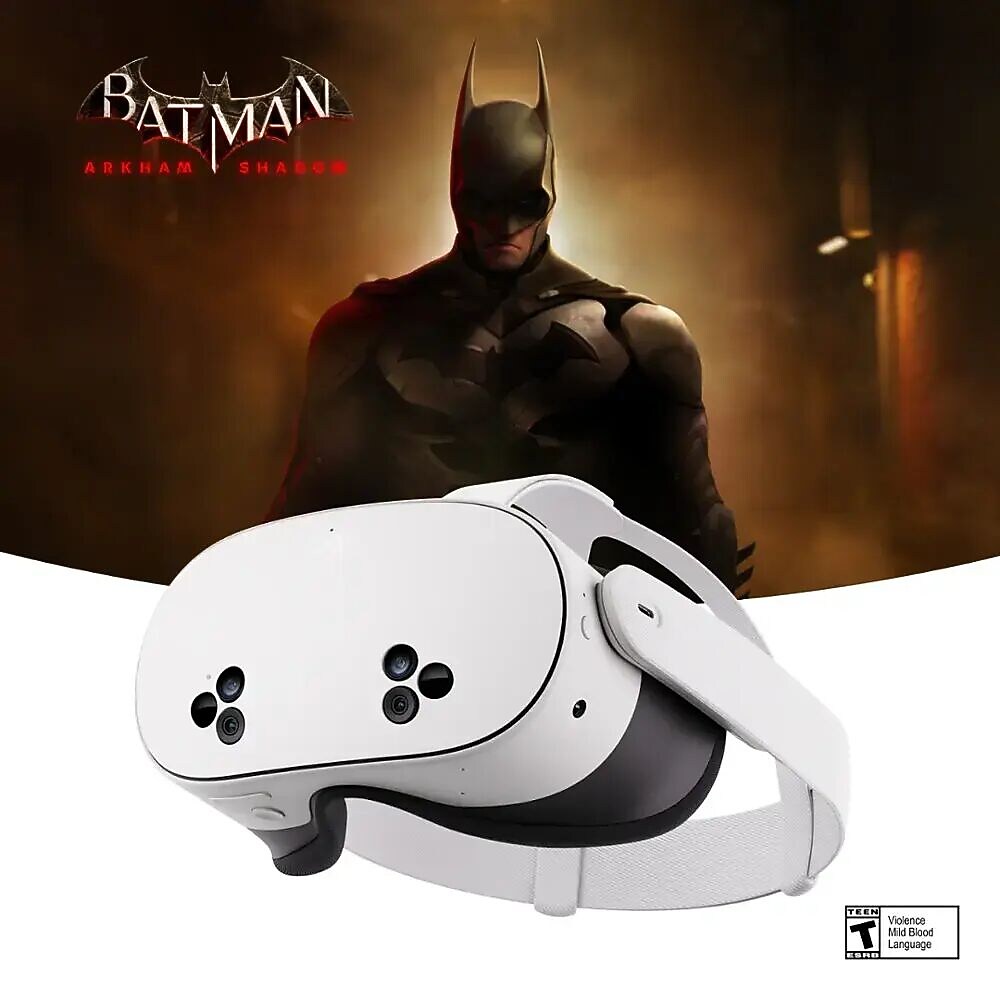 Meta Quest 3S Advanced All-in-One VR Headset with Batman: Arkham Shadow, 256GB, White (SK-1000209-01)