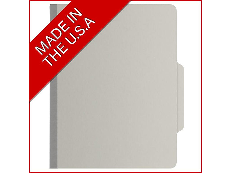 Medical Arts Press Pressboard Classification Folder, 1 Divider, 2" Expansion, Letter Size, Gray, 10/Box (DV-T42-14-3GRY)