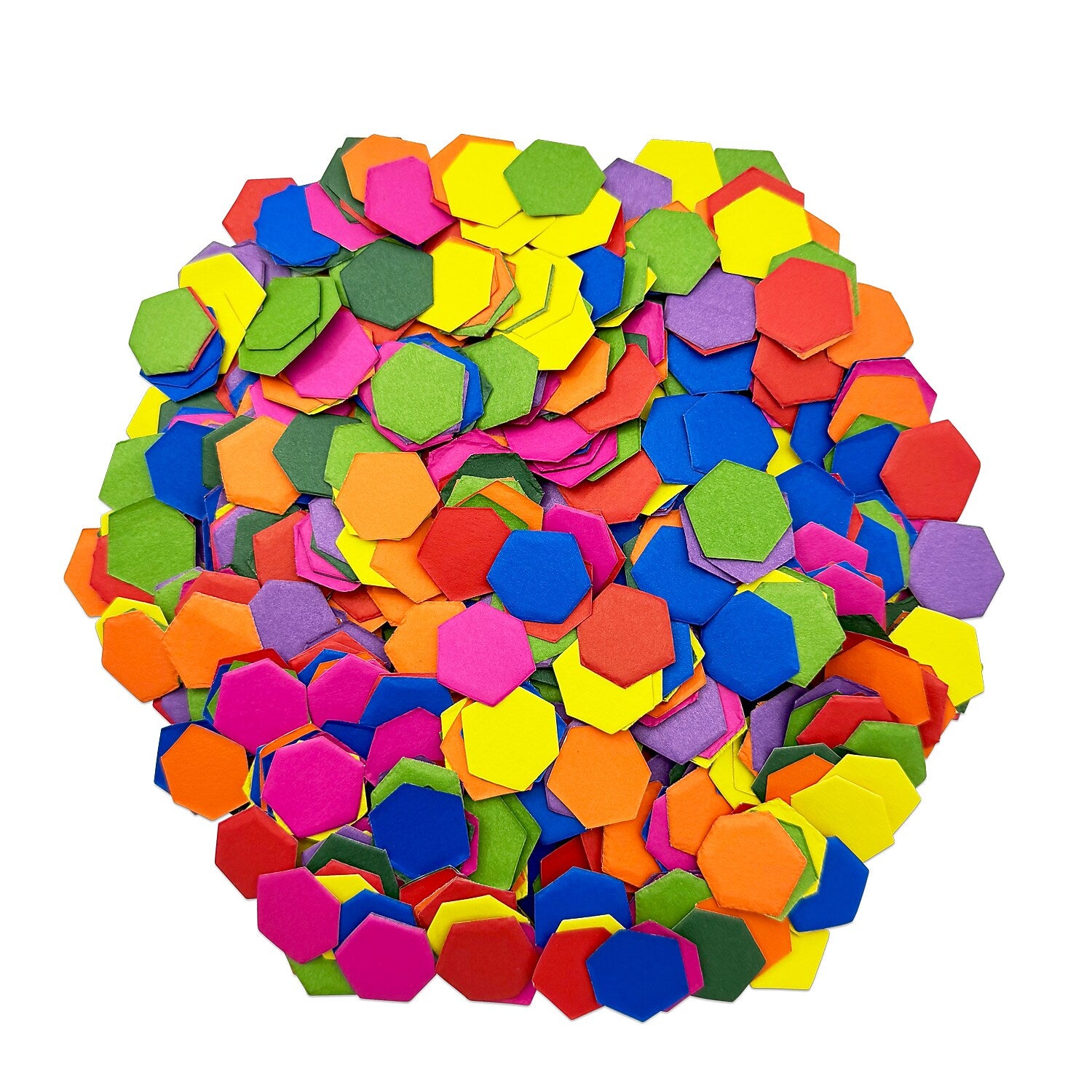 Roylco Hexagon Mosaics, 0.5" H x 0.57", Assorted Colors, 2,000/Pack, 3 Packs/Bundle (R-15631-3)