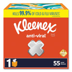 Kleenex Anti-Viral Facial Tissue, 3-Ply, 55 Tissues/Box, 27 Boxes/Carton (54505)
