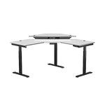 VersaDesk PowerLift 60"W Electric Corner Adjustable Standing Desk, White/Black (PLCSD6060-BWAPP)