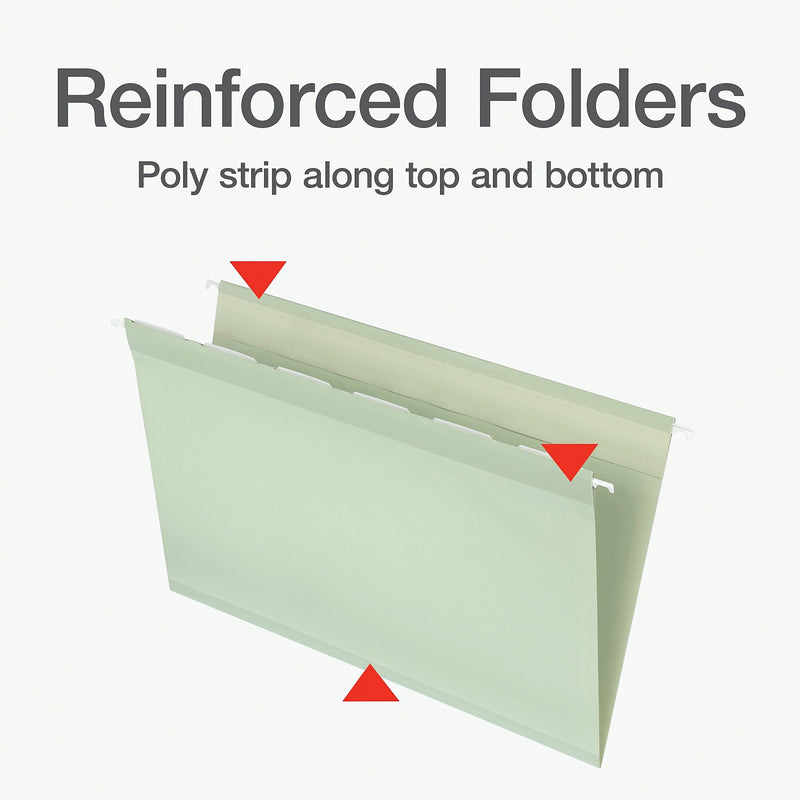 Pendaflex Reinforced Hanging File Folder, 6-Tab, Legal, Sage Green, 20/Box (1009464)