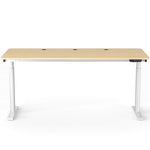 VersaDesk PowerLift 72"W Electric Rectangular Adjustable Standing Desk, Maple/White (PLSDR7230-WM-APP)