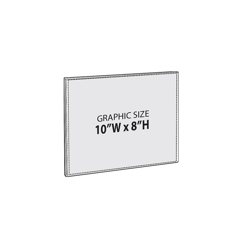 Azar Sign Holder, 10" x 8", Horizontal, Wall Mounted, Clear, Acrylic, 10/Pack (129926)