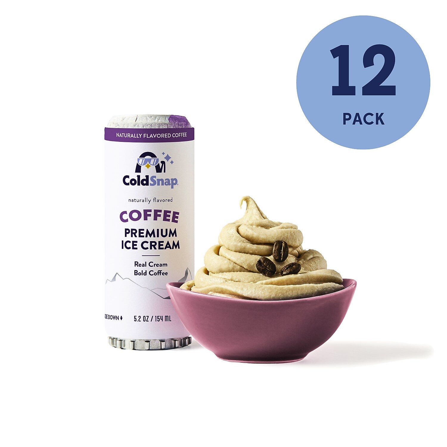 ColdSnap Premium Coffee Ice Cream Mix, Single Serve Pods, 12 Pods/Pack, COLDSNAP MACHINE REQUIRED (600089)
