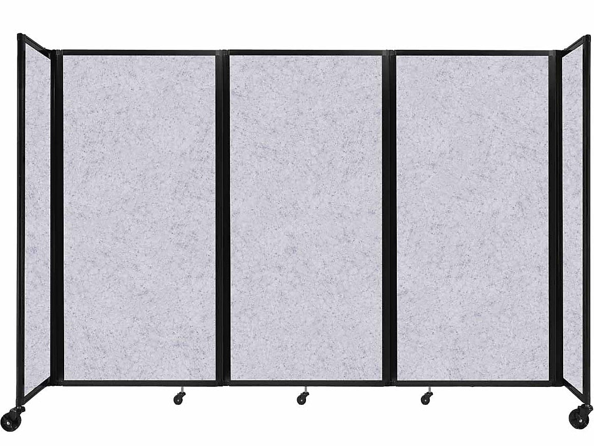 Versare The Room Divider 360 Freestanding Folding Portable Partition, 72"H x 102"W, Marble Gray SoundSorb Fabric (1932001)