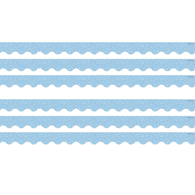 Teacher Created Resources Border Trim, 2.19" x 2.92', Composition Blue Scalloped, 12/Pack, 6 Packs/Bundle (TCR9313-6)