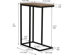 Household Essentials Jamestown 10.25"W x 18.13"D Laminate End Table, Ashwood/Black (8083-1)