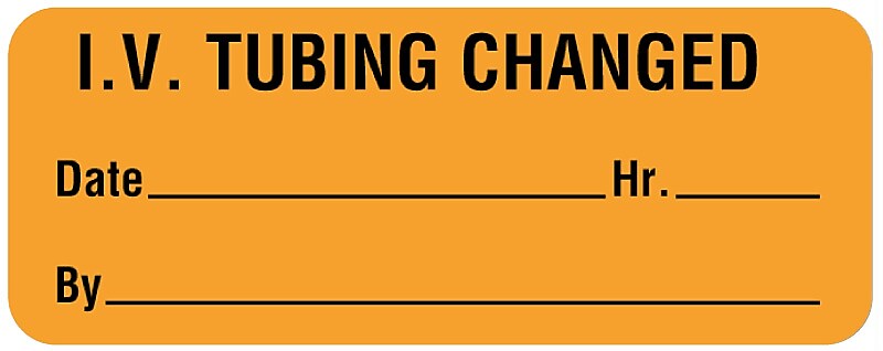 I.V. Tubing Change Label, 2-1/4" x 7/8"