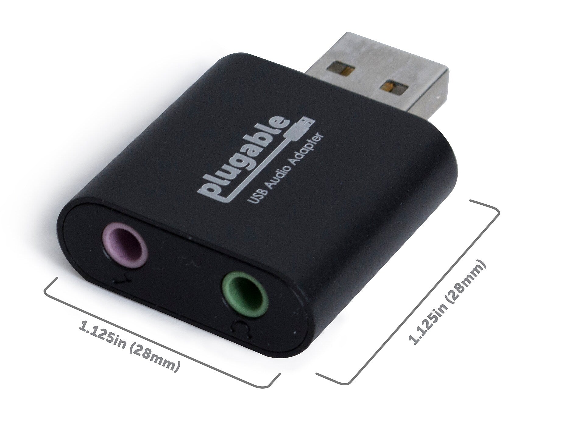 Plugable USB to Audio In/Out Male/Female Data Transfer Adapter, Black (USB-AUDIO)