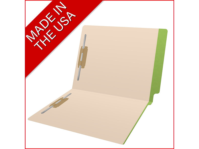 Medical Arts Press Reinforced End Tab File Folder, Straight-Cut, Letter Size, Manila/Green, 50/Box (S-09473-GRN)