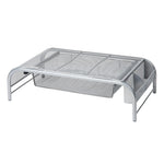 Mind Reader Monitor Stand with Paper Tray, Up to 33 lbs., Metal Mesh, Silver (MESHMONSTA-SIL)