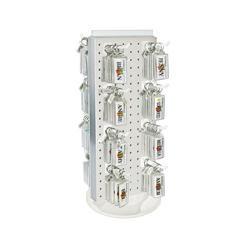 Azar Displays 20”H x 8”W Pegboard Counter Display with 16 4" Hooks, White (700508-WHT-4W16)