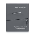 Alera® Soho 2 File-Drawer Vertical Standard File Cabinet, Letter Size, Lockable, 24.1"H x 14"W x 18"D, Charcoal (2806760)