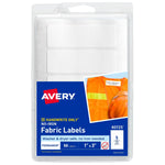 Avery No-Iron Waterproof Fabric Labels, 1" x 3", White, 50 Labels/Pack (40725)
