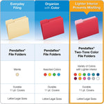 Pendaflex Two-Tone File Folders, 1/3-Cut Tab, Letter Size, Burgundy, 100/Box (152 1/3 BUR)